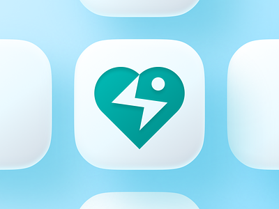 Bolt + Heart + Bird app big sur bird blue bolt brand branding geometric heart icon ios lightning logo logo design logodesign love mark negative space parrot symbol