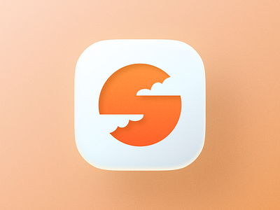 Sunshot icon! app big sur brand branding cloud clouds geometric icon illustration ios letter logo logo design mark rising s shot sun symbol type