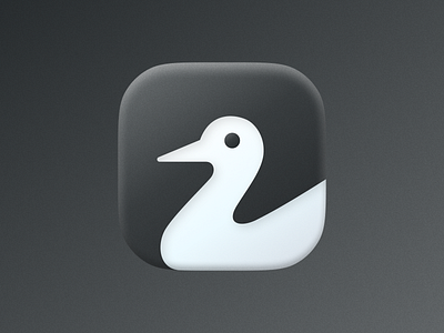 Duck icon! app big sur bird brand brand identity branding duck goose icon illustration ios logo logo design logodesign mark monochrome swan symbol visual identity wings