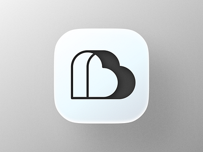 Heart B icon! b big sur brand branding geometric heart icon icons ios letter lettermark logo logo design logodesign love mac mark monochrome symbol type