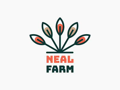 Neal Farm Logo! brand brand identity branding farm flower geometric icon illustration leaf leaves logo logo design logodesign mark plant symbol tree visual identity wheat
