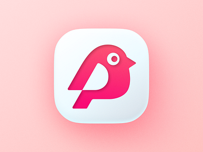 Chubby bird icon! 3d app big sur bird brand brand identity branding chubby geometric icon illustration ios logo logo design logodesign mark negative space symbol visual identity wings