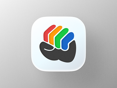 Together icon! 3d abstract app big sur brand branding community diversity fist grip hand icon illustration ios logo logo design logodesign mark symbol together