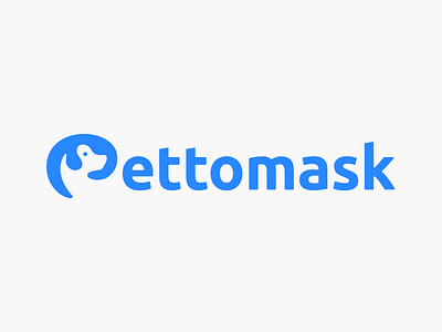 Pettomask logo V2 brand branding dog icon illustration letter logo logo design logodesign mark negative space p pet pettomask symbol type wordmark