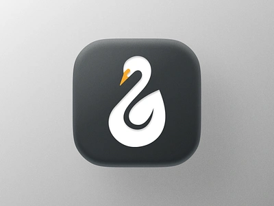 Swan icon! app big sur bird brand brand identity branding branding design crane icon illustration ios logo logo design logodesign mark monochrome stork swan symbol wings