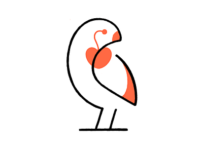 Love bird! bird brand brand design brand identity branding branding design heart icon illustration logo logo design logodesign love mark minimal monoline negative space parrot symbol wings
