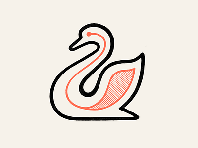 Swan! bird birds brand brand identity branding branding design goose icon illustration logo logo design logodesign mark minimal monoline sketch swan symbol visual identity wings