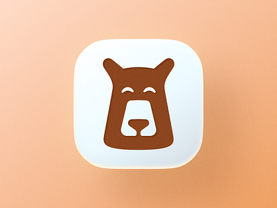 Happy Bear icon! animal app bear big sur brand brand identity branding brown cute honey icon illustration ios logo logo design logodesign mark negative space playful symbol