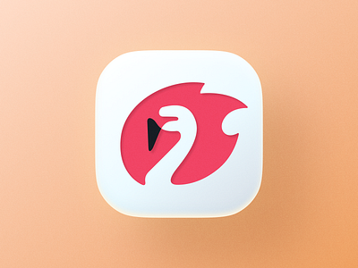 Flame-ingo icon! app big sur bird brand brand identity branding fire flamingo goose icon illustration ios logo logo design logodesign mark negative space swan symbol wings