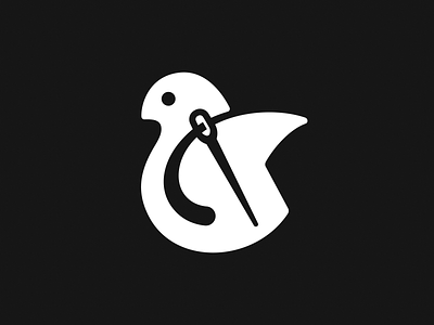 Sew Bird! bird brand brand identity branding icon illustration logo logo design logodesign mark monochrome needle negative space s symbol thread wings
