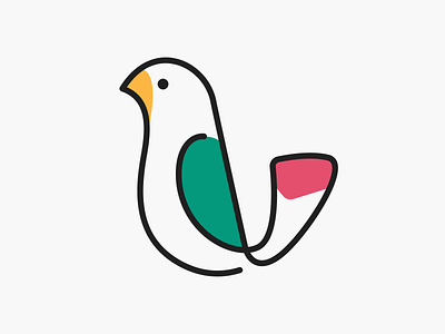 Monoline Parrot! bird brand brand identity branding icon illustration logo logo design mark minimal monoline parrot symbol wings