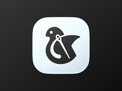 Sew Bird icon! app big sur bird brand branding icon illustration ios logo logo design mark needle negative space nest symbol thread ui wings
