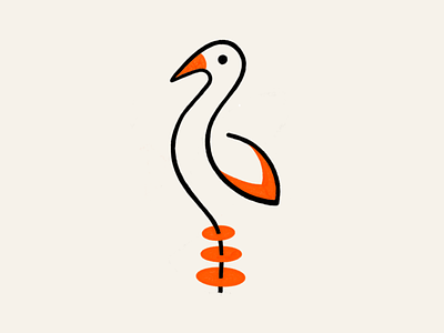 Abstract Monoline Crane! bird brand brand design branding flamingo icon illustration logo logo design mark minimal monoline stork symbol