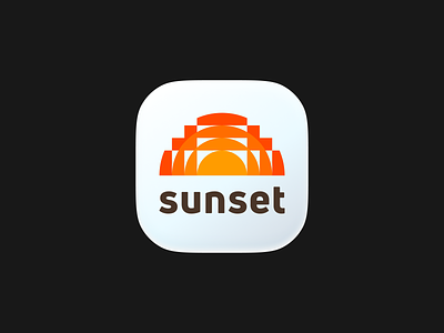 Sunset icon! app big sur brand brand design brand identity branding gradient icon illustration ios logo logo design logotype mark rising sun sunrise sunset sunshine symbol