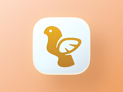 Golden Bird icon! app app icon bird birds brand brand design brand identity branding gold golden icon illustration ios logo logo design logos mark symbol wave wings