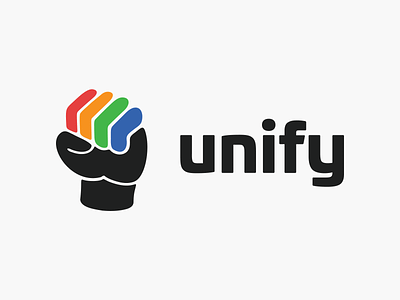 Unify! app app icon brand brand design brand identity branding business community fist icon illustration logo logo design logo designer mark power rebranding saas symbol wordmark