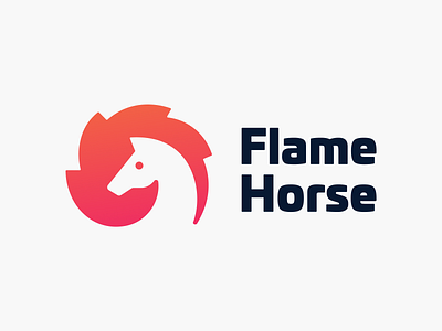 Flame Horse! brand brand identity branding design fire flame gradient horse icon illustration logo logo design logotype mark negative space symbol