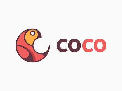 Coco! bird brand brand identity branding branding design coco design geometric icon illustration logo logo design logotype mark nest parrot playful symbol tropical wordmark
