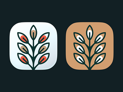 Pianta icons! app big sur brand brand identity branding flower icon icons illustration ios logo logo design mac mark plant saas symbol tree ui wheat