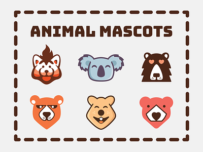 Animal Mascots! bear behance brand brand identity branding character collection design dog icon illustration koala logo logo design logofolio mark mascot rebrand redesign symbol
