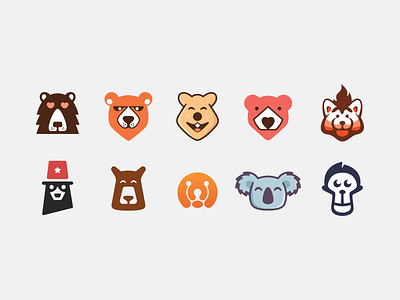 Animal Mascots! bear brand brand identity branding character collection design icon illustration logo logo design logofolio mark mascot pet rebrand redesign symbol