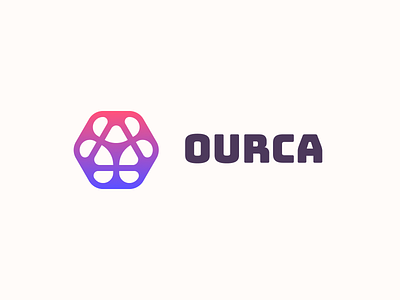 Ourca! app bold brand brand identity branding gradient hexagon icon logo logo design mark modern mvp ourca rebrand redesign saas startup symbol web