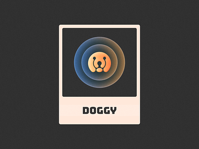 Doggy! 3d brand branding card dog doggy figma glow grain icon illustration logo logo design mark negative space noise paw pet symbol texture
