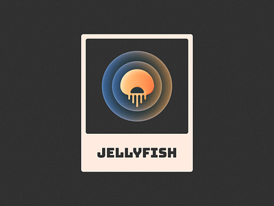 Jellyfish! brand brand identity branding card figma fish glow gradient grain icon illustration jelly jellyfish logo logo design mark noise poster symbol texture
