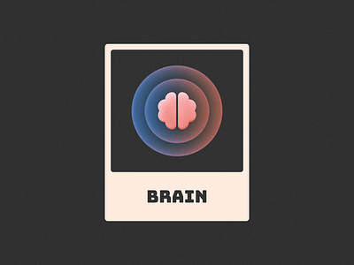 Brain! brain brand branding card figma glow gradient grainy head icon illustration logo logo design mark noise smart stamp symbol texture thinking