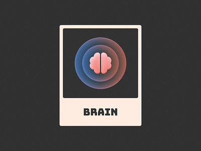 Brain! brain brand branding card figma glow gradient grainy head icon illustration logo logo design mark noise smart stamp symbol texture thinking