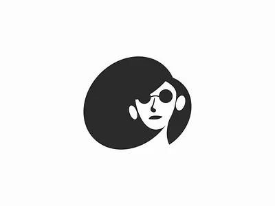 Faya ! black brand branding character design face for sale girl glasses hair icon illustration logo logo design mark mascot monochrome negative space summer symbol