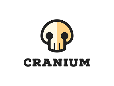 Cranium ( Skull Logo Updated ). black brand branding calvary cranium dark face funny geometric icon illustration logo logo design logodesign mark monochrome monomark negative space skull symbol