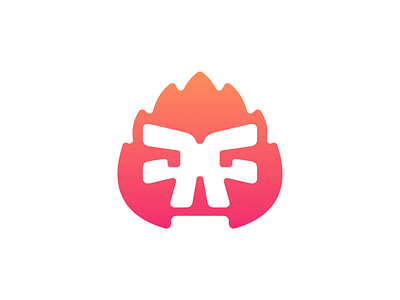 Fire skull II abstract brand branding burn burning caracter character cute fire flame funny icon illustration logo logo design logodesign mark skull symbol