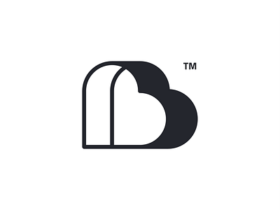 Heart B b beat brand branding geometric heart heartbeat icon lettermark logo logo design logodesign mark monochrome monogram symbol type