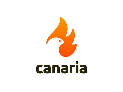 Canaria! animal bird brand branding burning dove fire for sale icon illustration logo logo design logodesign mark nest phoenix symbol unused wings
