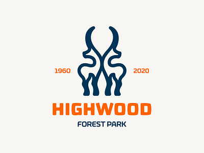 Highwood! animal antlers brand branding deer forest icon illustration logo logo design logodesign logotype mark monochrome park symbol wood woodworking