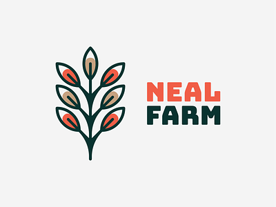 Neal farm! abstract bio brand branding farm farming flower for sale icon illustration logo logo design logodesign mark nature plant rose symbol tree wheat