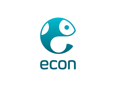 ECON! abstract blue brand branding catch fish fishing geometric icon illustration logo logo design logodesign mark monochrome sea seafood symbol