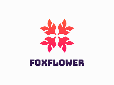 FoxFlower! abstract brand branding flower for sale fox geometric icon leaf leaves logo logo design logodesign mark monochrome nature rose symbol