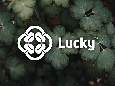 Lucky! abstract brand branding clover for sale geometric icon logo logo design logodesign luck lucky mark monochrome nature plant symbol tree unused