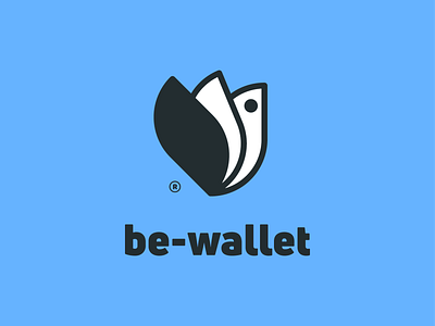 be-wallet! bank bird bitcoin brand branding dove for sale geometric icon logo logo design logodesign mark money monochrome nest purse symbol wallet wings