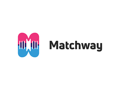 Matchway! abstract app brand branding couple dating for sale hand icon illustration logo logo design logodesign love mark matchmaker matchmaking symbol