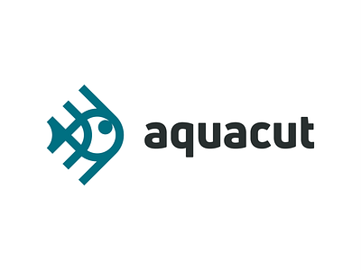 Aquacut! abstract aquatic brand branding fish fishing for sale geometric icon jellyfish logo logo design logodesign marine mark monochrome ocean sea seafood symbol
