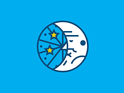 The Old Moon design flat icon illustration vector