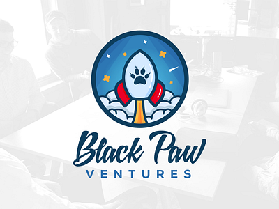 Black Paw Ventures branding design flat illustration logo vector