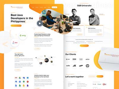 Orange & Bronze Software Labs landing page product design ui ux website design