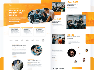 Orange & Bronze University landing page product design ui ux web web design website