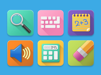 Icons #2 buttons calculator education eraser icons interface keyboard magnifying glass myblee note ui volume