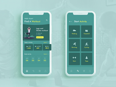 Fitness mobile app app design mobile app ui ux venish venishvyan