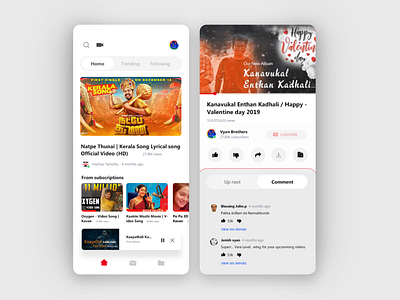 Youvideospng app design mobile app ui ux venish venishvyan youtube refresh